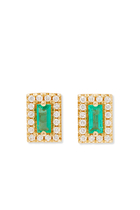 Emerald Stud Earrings in 18kt Yellow Gold